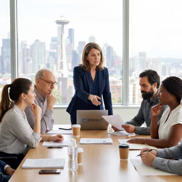 HR consultant meeting with a business team