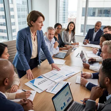 HR consultant meeting with a business leadership team
