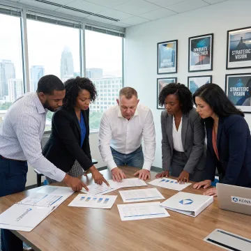 HR consultant meeting with business leaders
