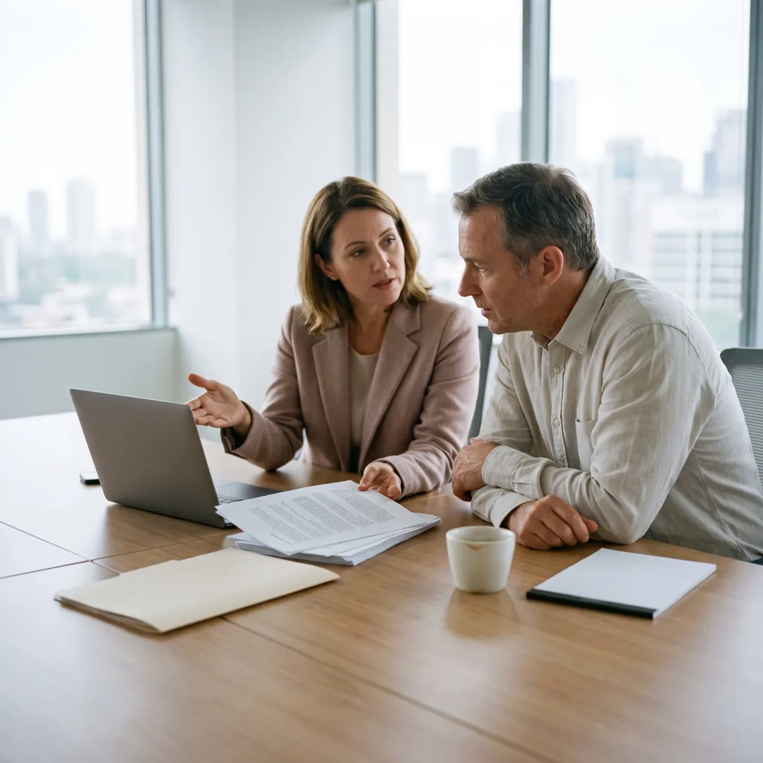 HR professional advising a business owner