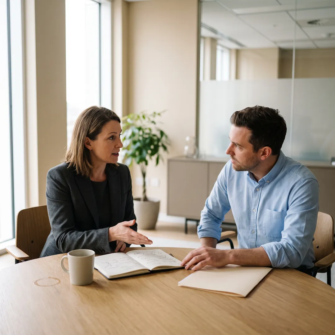 HR professional discussing workforce strategy