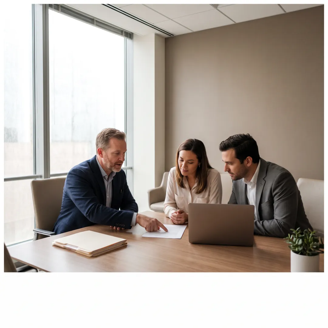 HR advisor discussing workplace strategy with leaders