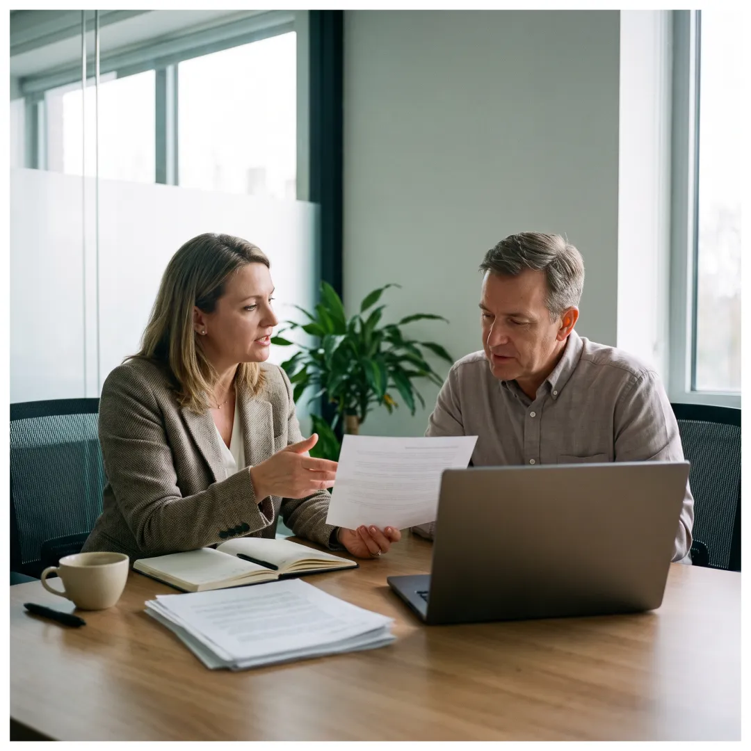 HR advisor reviewing workforce plan