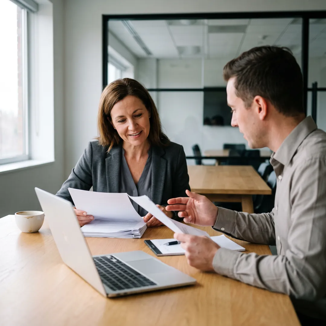 HR consultant reviewing workforce strategy