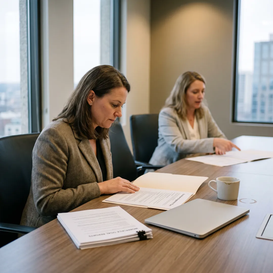 HR advisor reviewing workforce plans