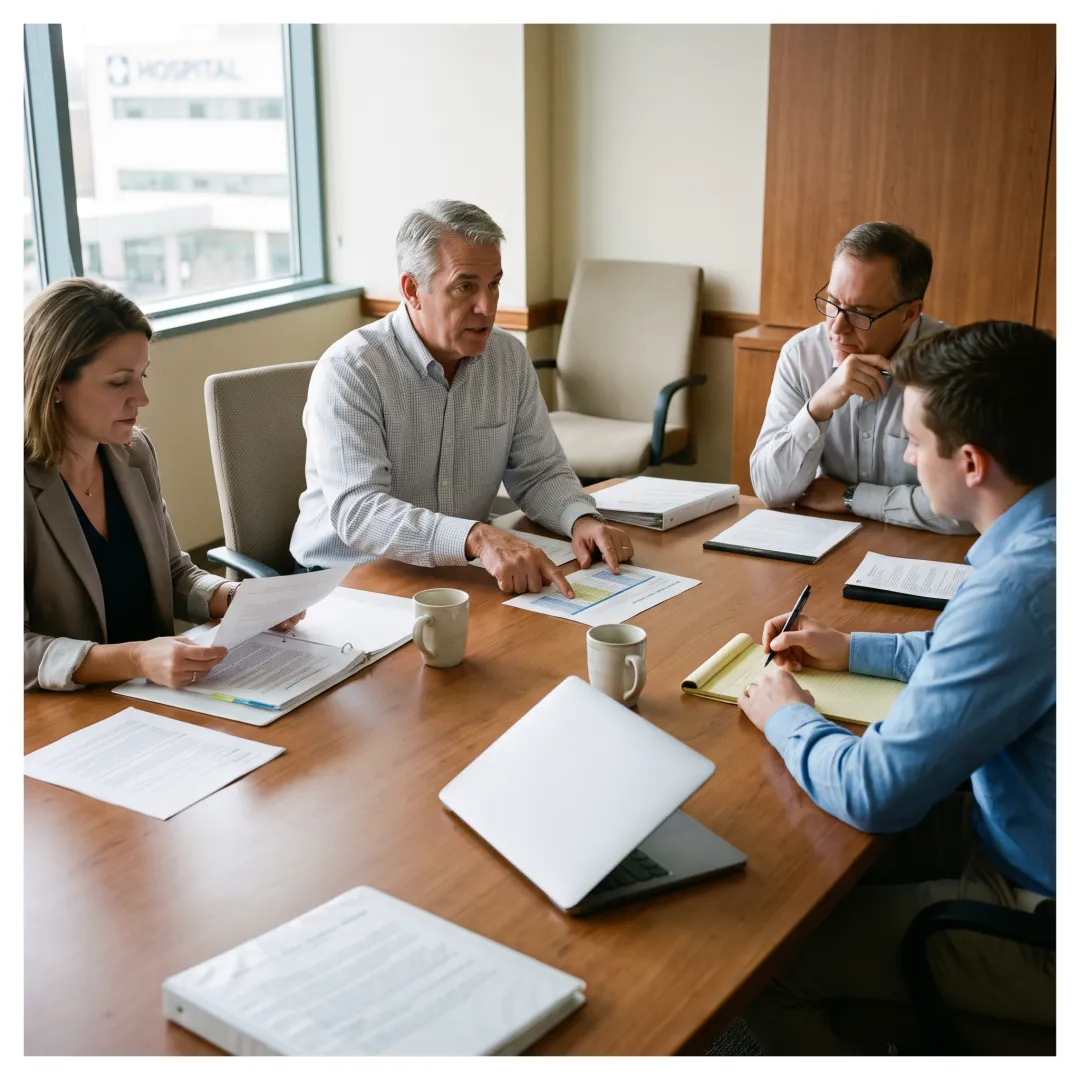 HR professional advising a healthcare leadership team