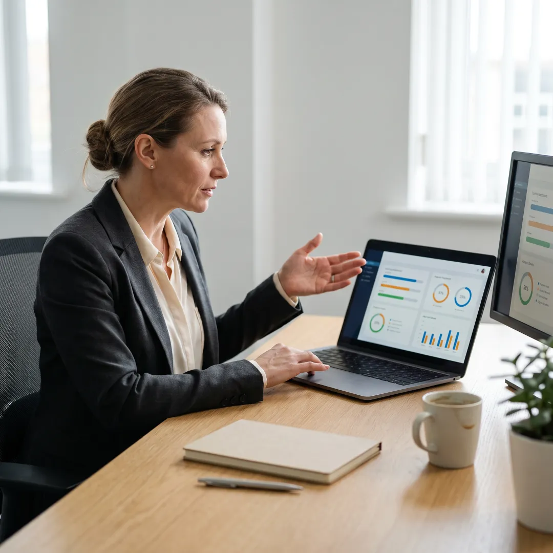 Manager reviewing employee training progress