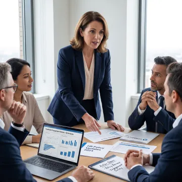HR advisor discussing workforce plans with leaders