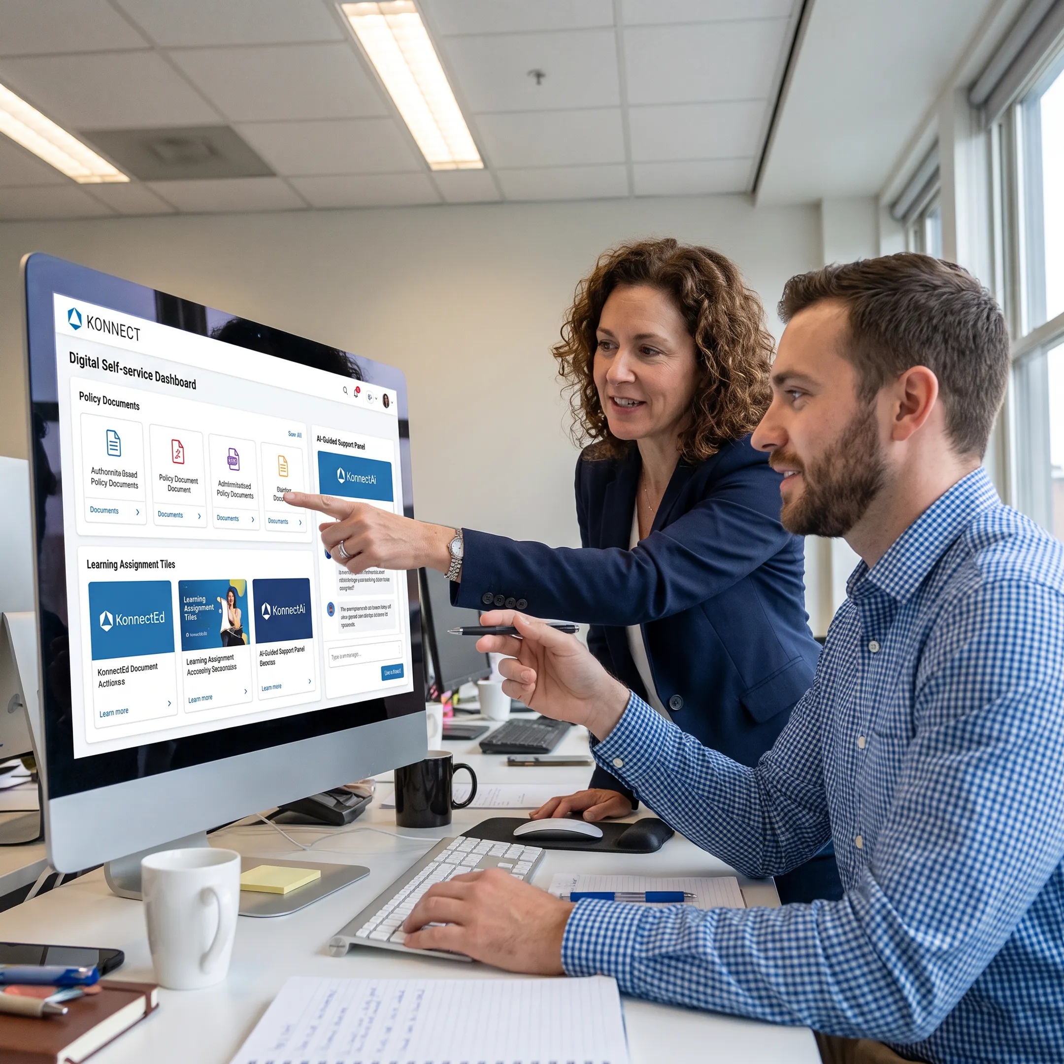 HR professional supporting an employee portal user