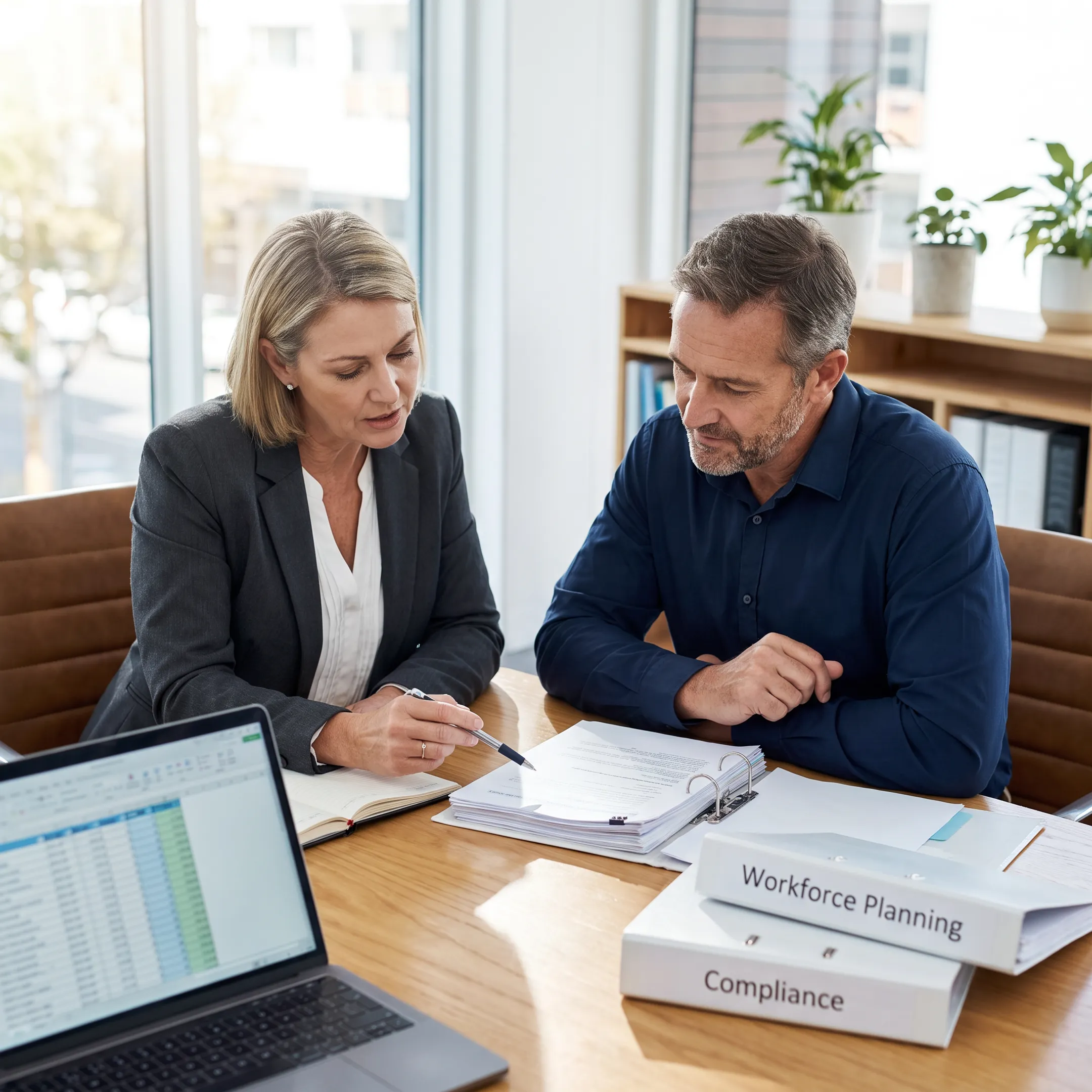HR consultant advising a business leader
