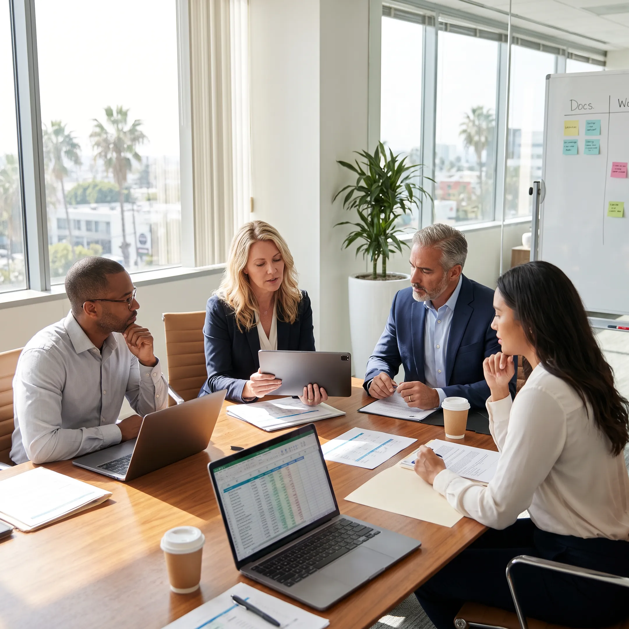 HR consultant meeting with Los Angeles business leaders