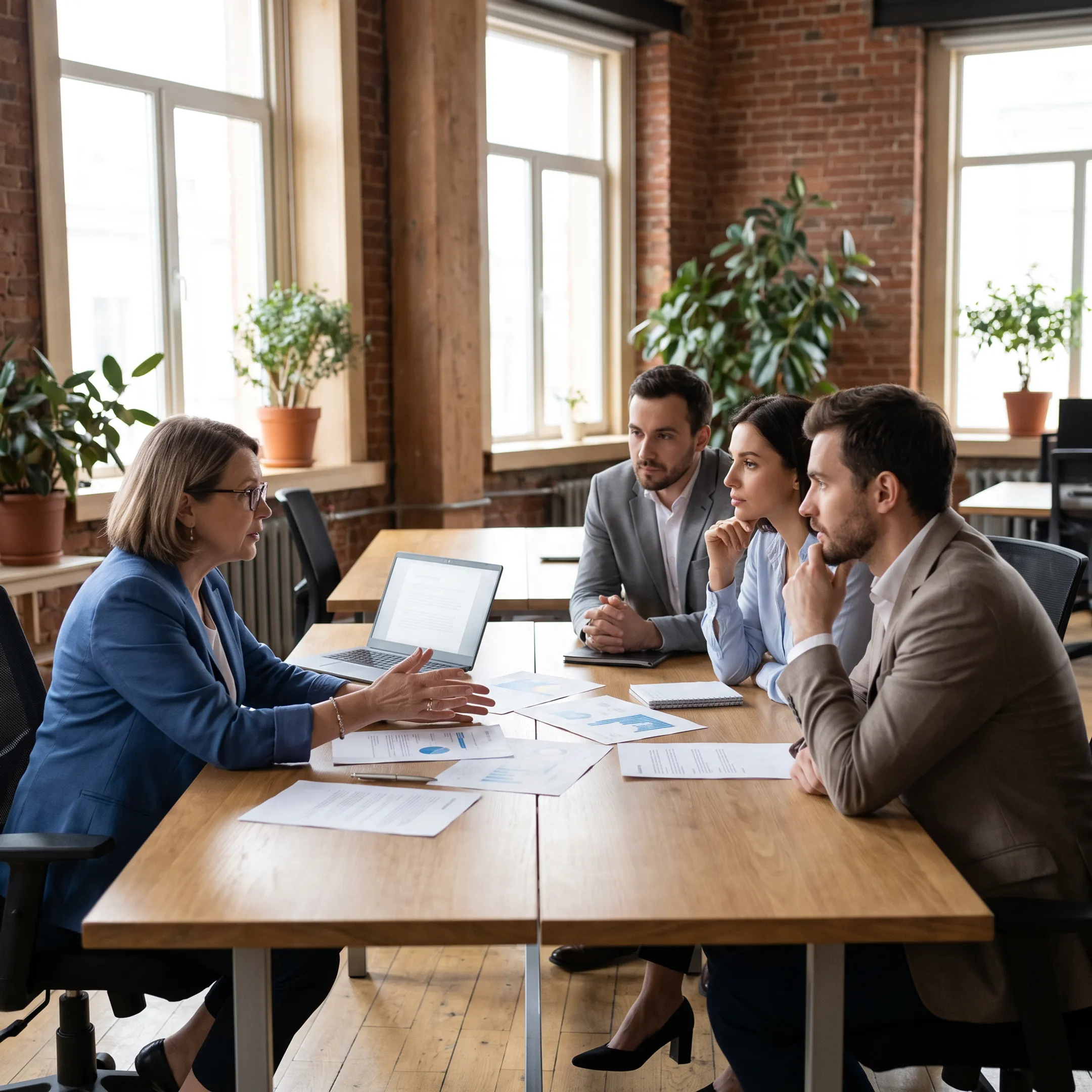 HR advisor collaborating with startup team