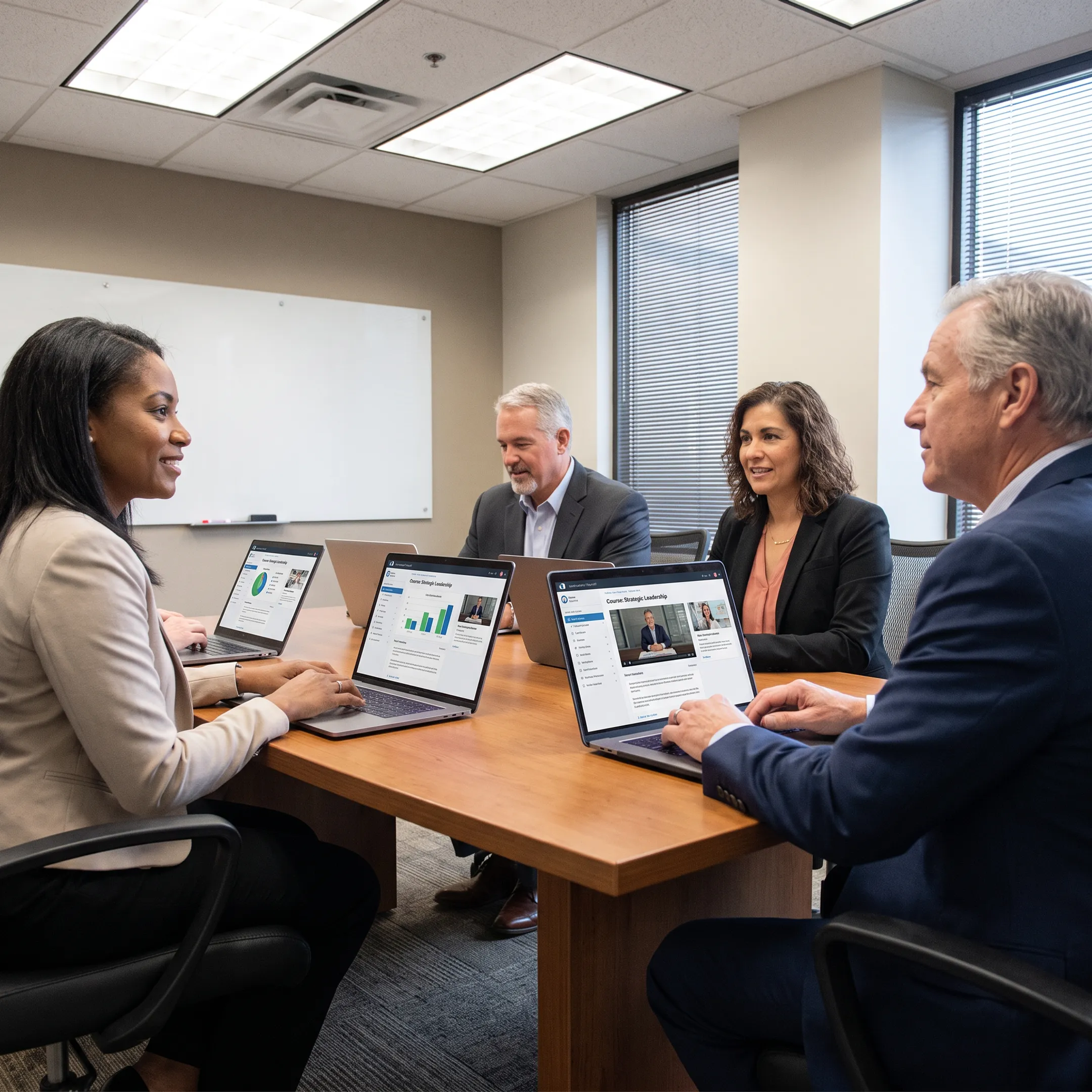 Manager leading an AI-enabled team workshop