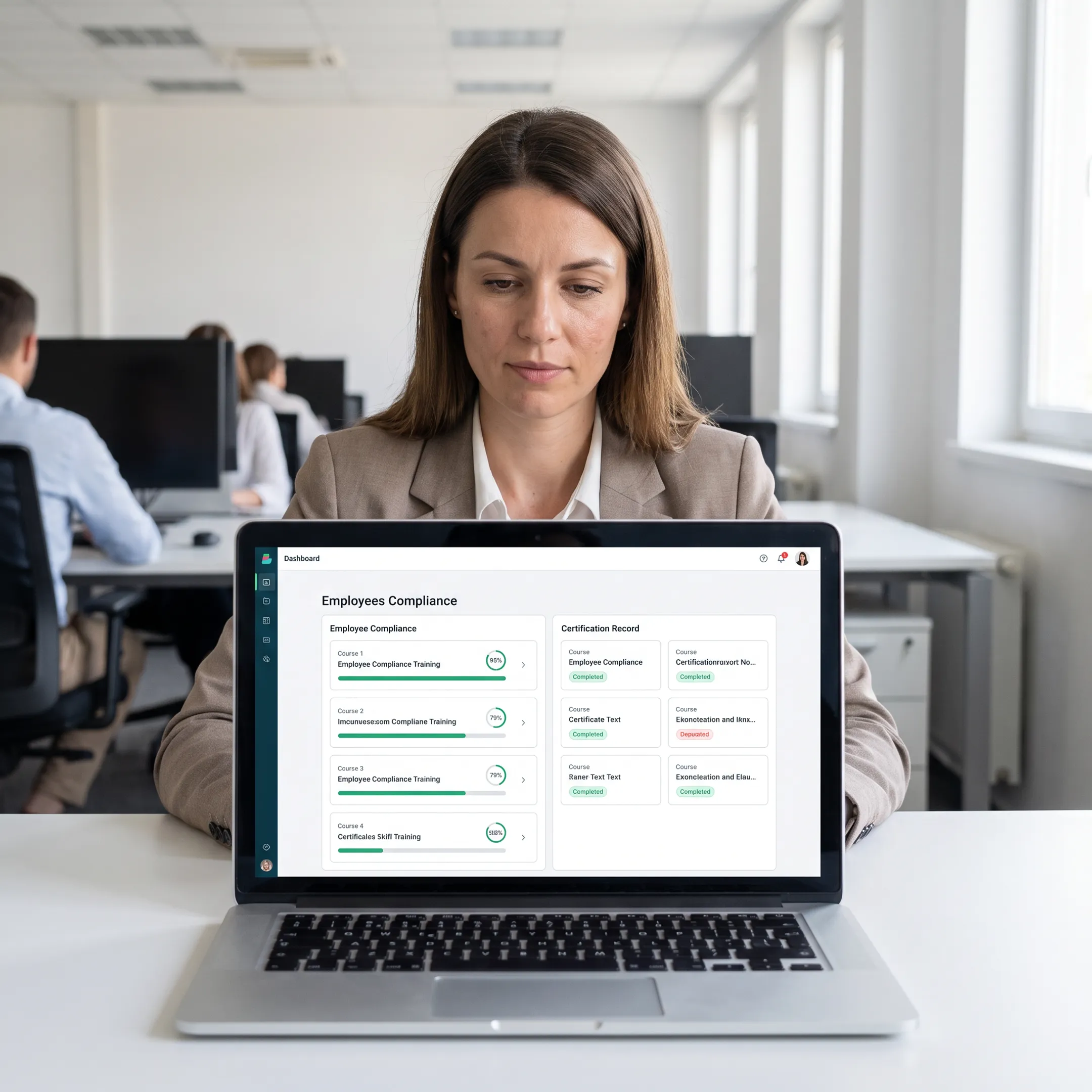 Manager reviewing employee training progress