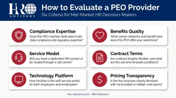Six key criteria checklist for evaluating and choosing the right PEO provider