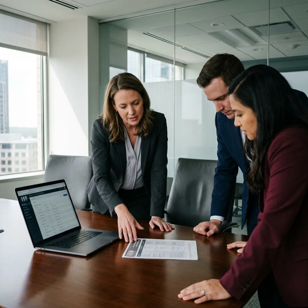HR advisor reviewing benefits options for a law firm