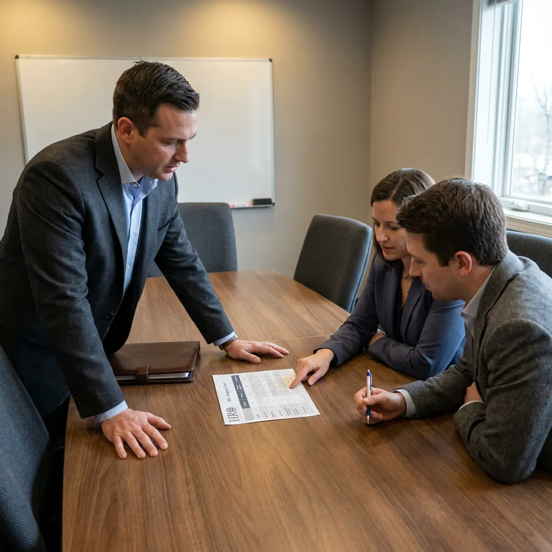Advisor comparing HR provider options