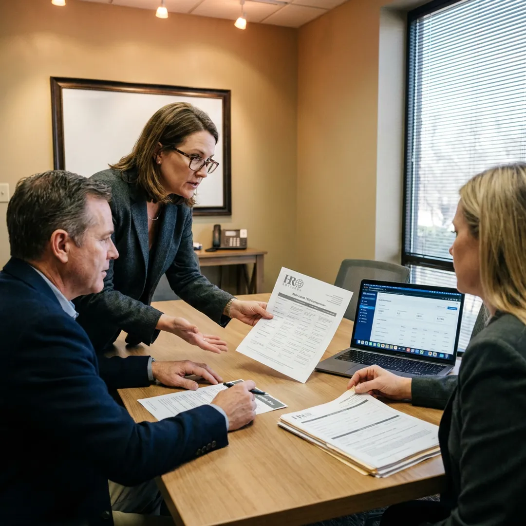 HR advisor comparing PEO options