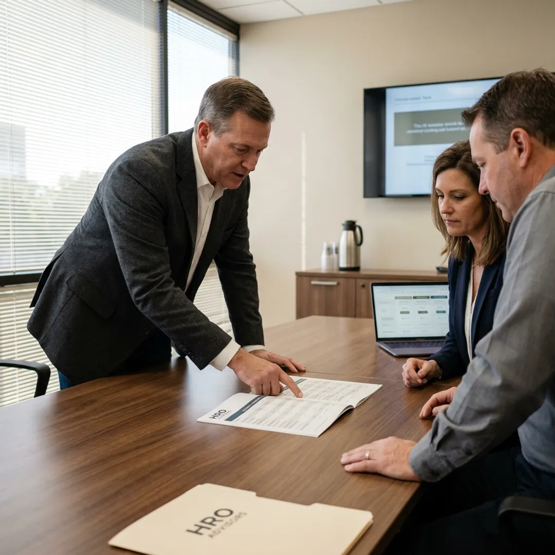 Benefits consultant comparing provider options