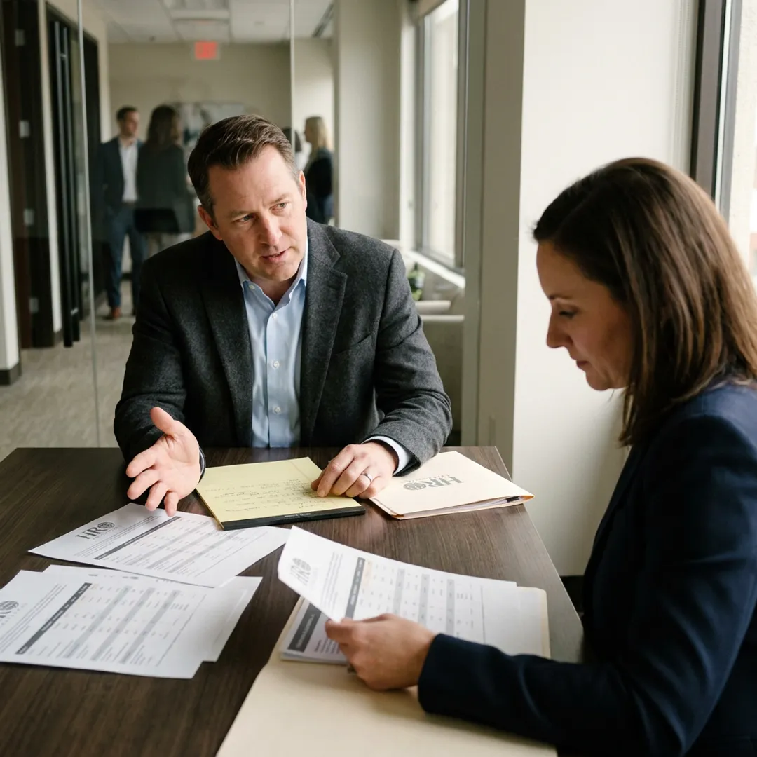 Advisor reviewing HR provider comparisons