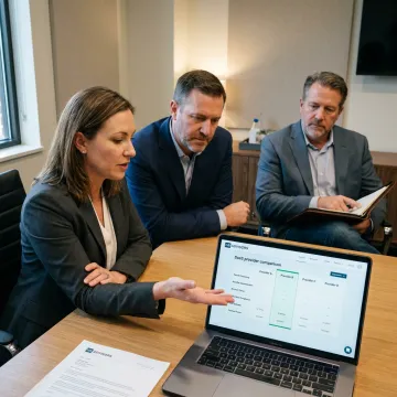 Advisor comparing HR provider options