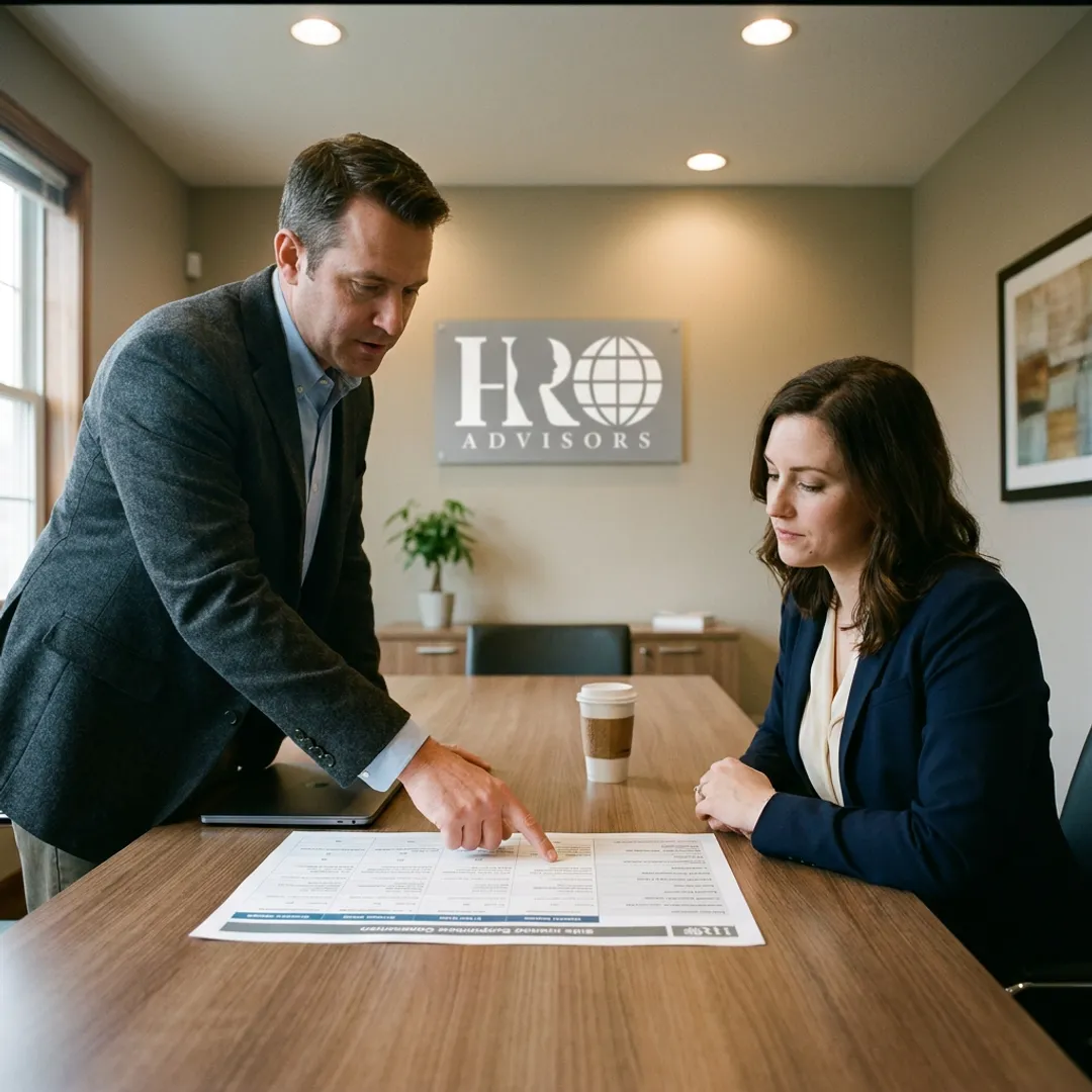 Advisor comparing group health insurance options