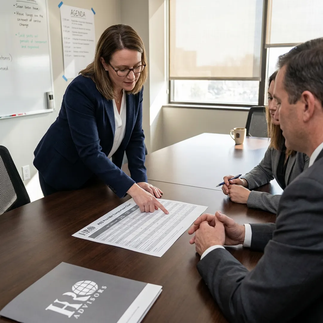 HR advisor comparing provider options