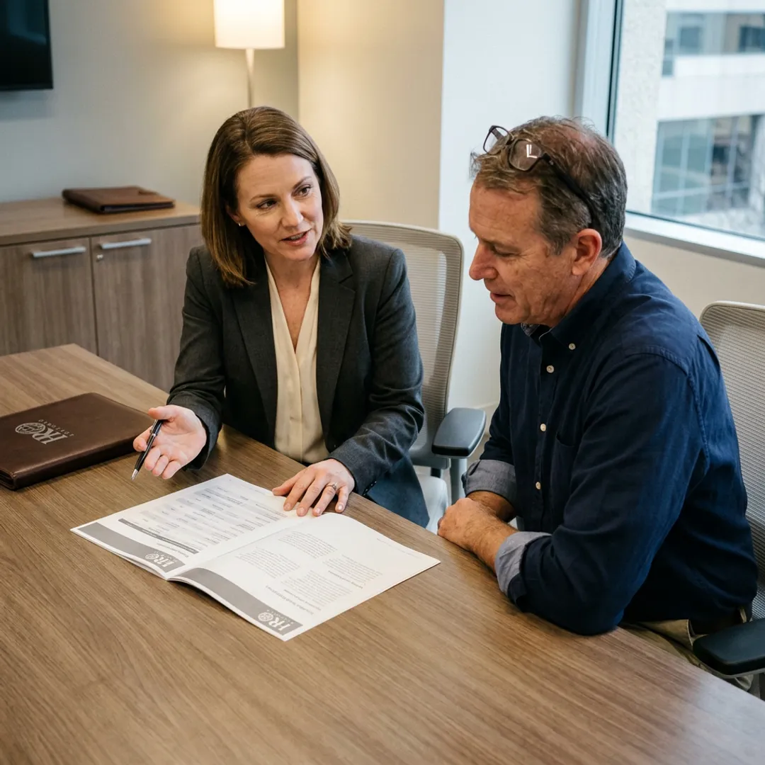 Advisor comparing PEO options with business owner