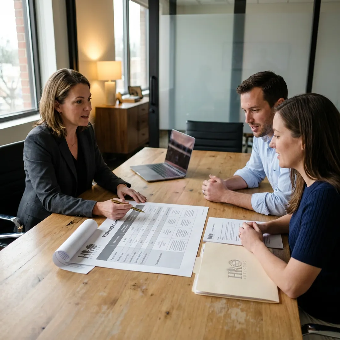 HR advisor guiding startup founders through provider comparisons
