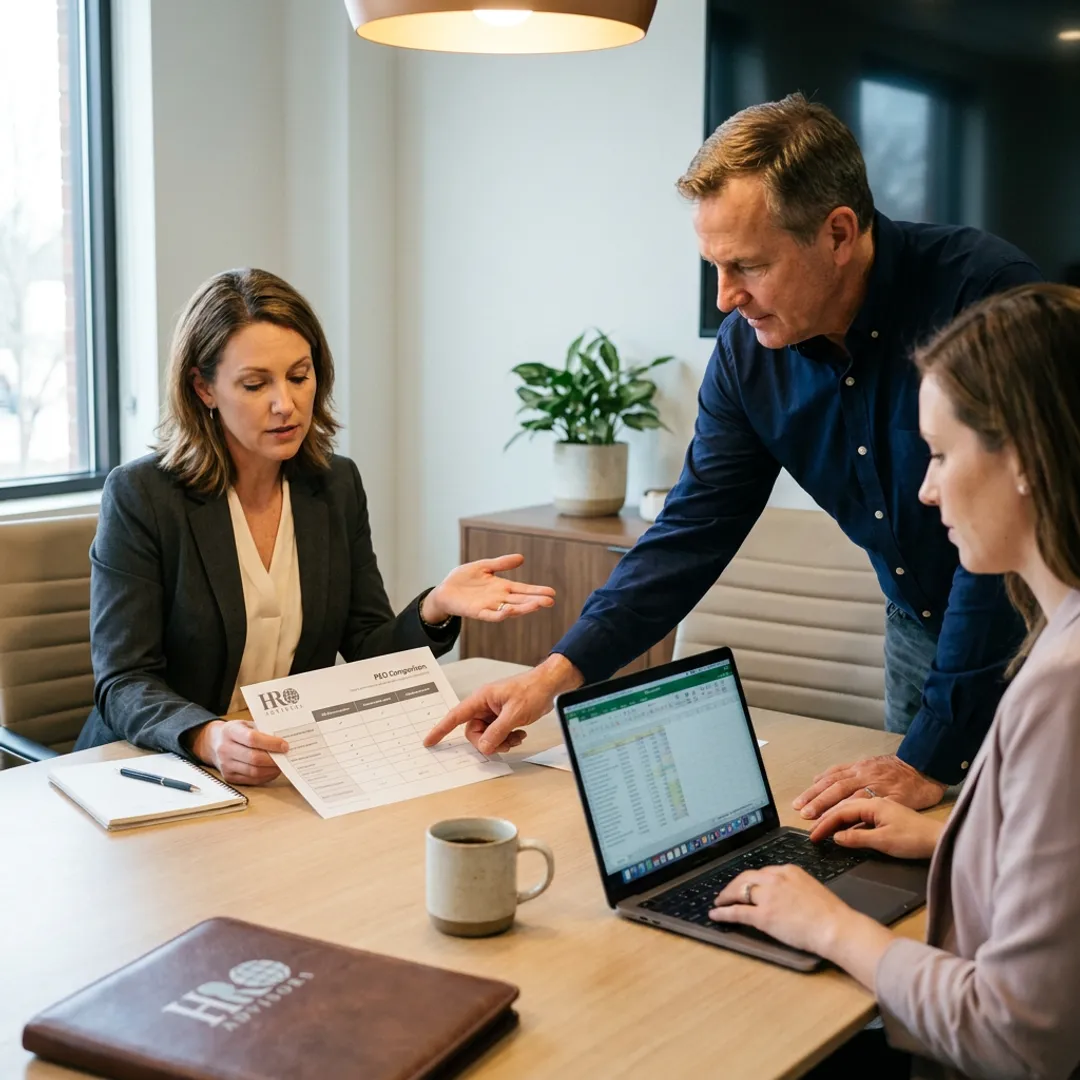 HR advisor comparing outsourcing providers