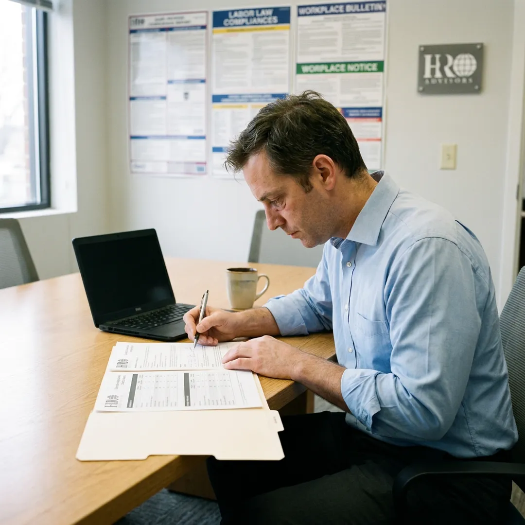 Labor law compliance posters in workplace