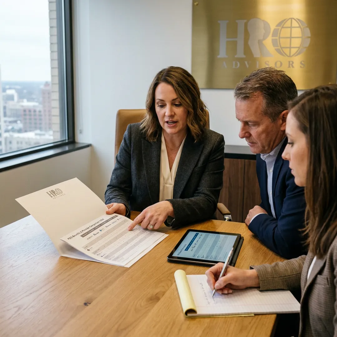 Insurance broker advising Detroit business owners