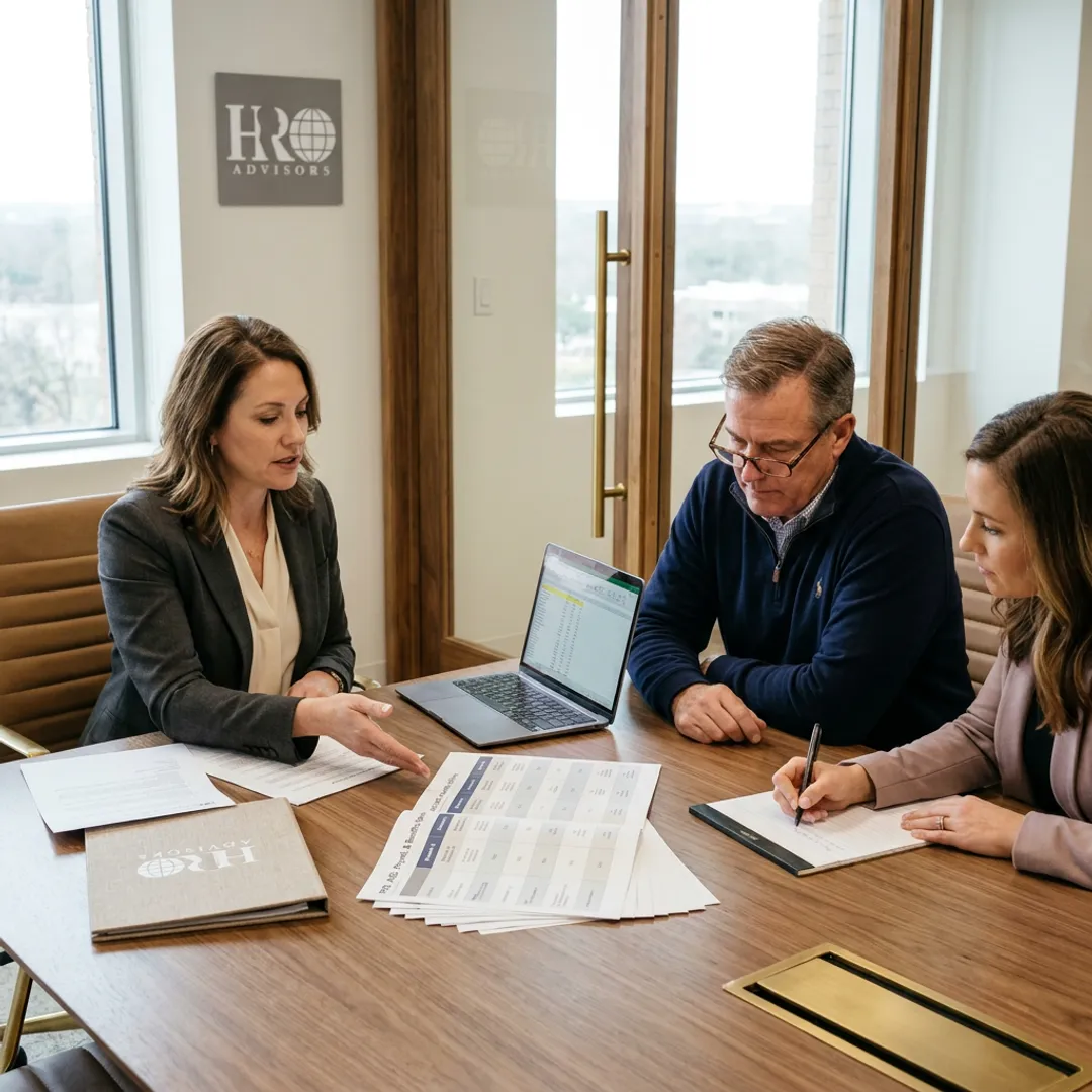 HR advisor comparing outsourcing provider options