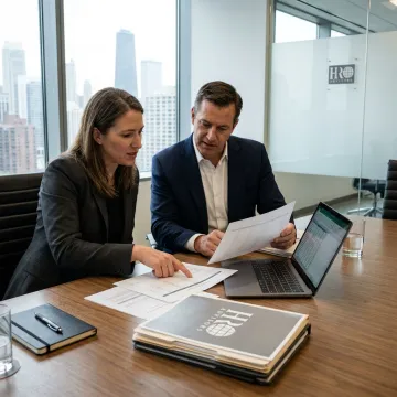 Chicago business team reviewing PEO options