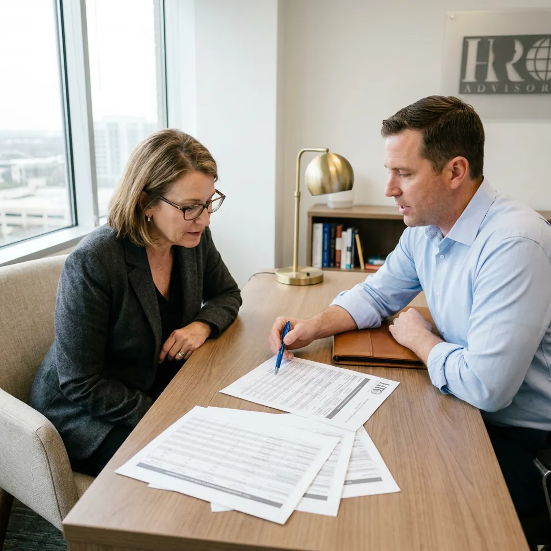 Advisor comparing HR provider options