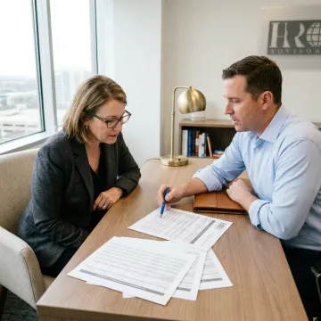 Advisor comparing HR provider options