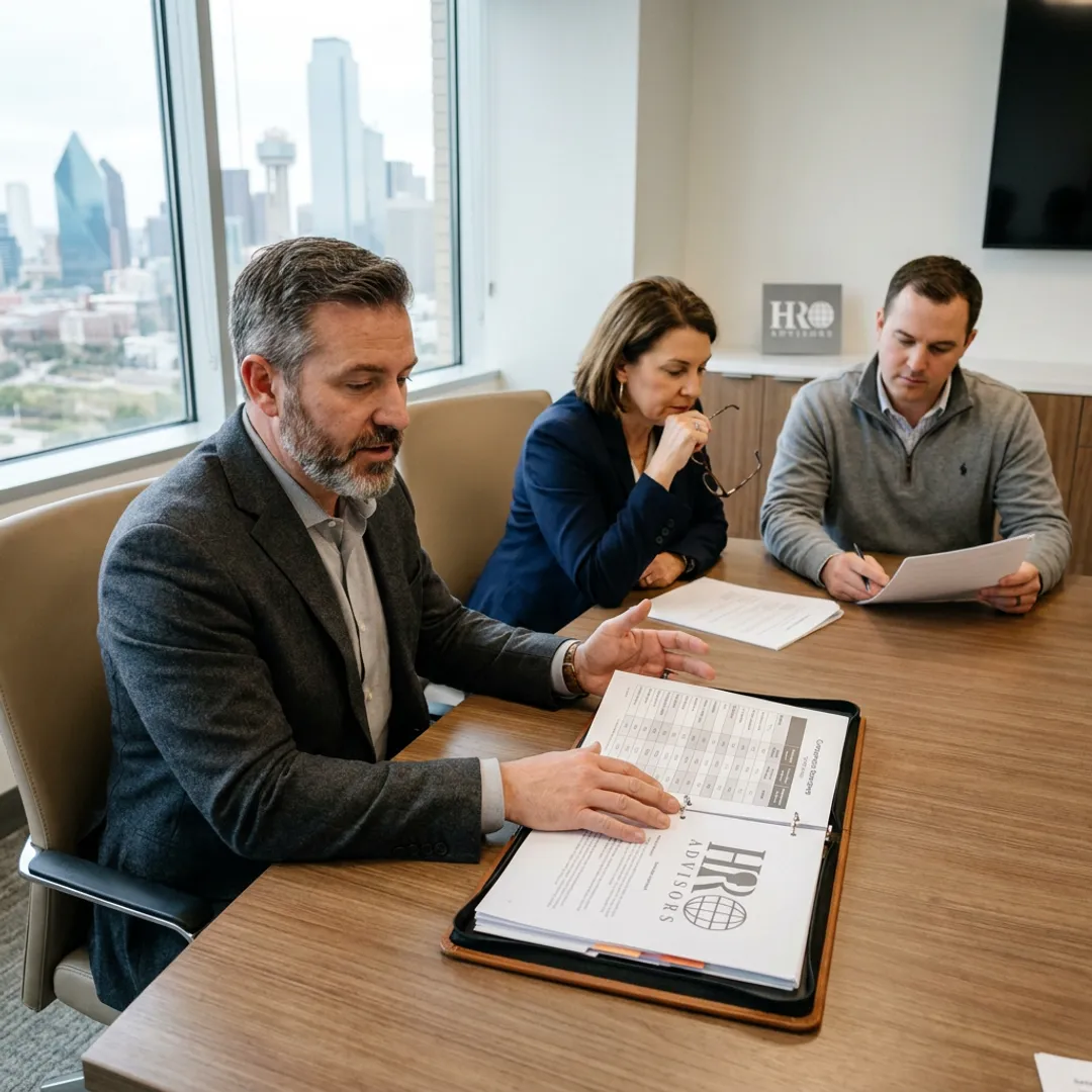 Dallas business owners discussing PEO services