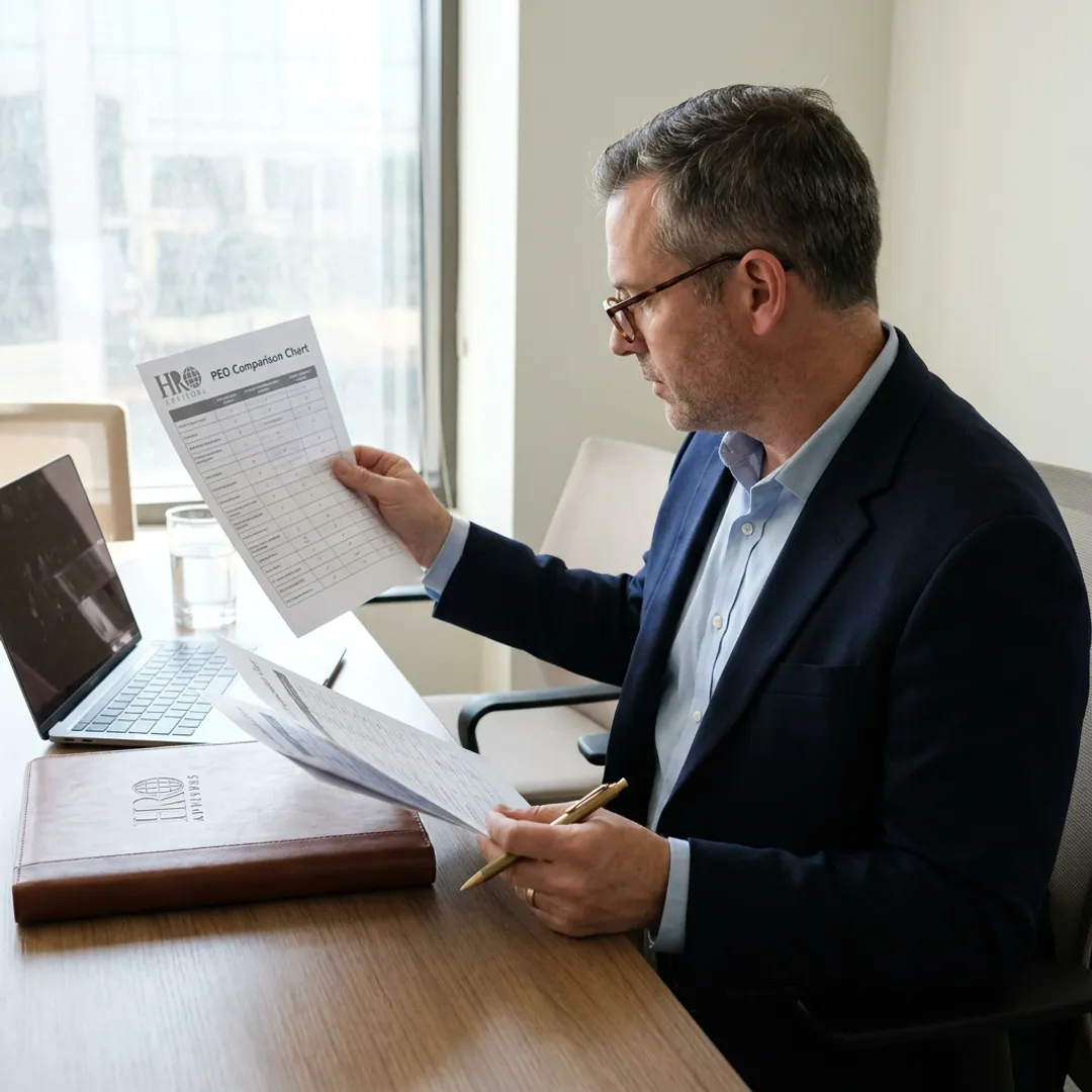 Advisor comparing PEO options