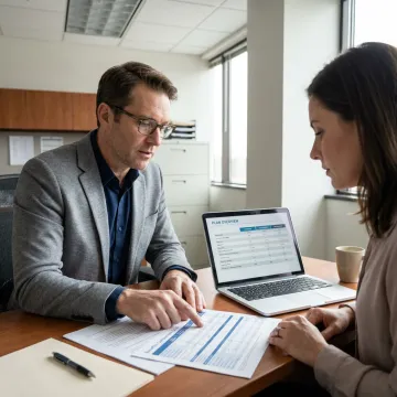 Advisor comparing employee benefits plans