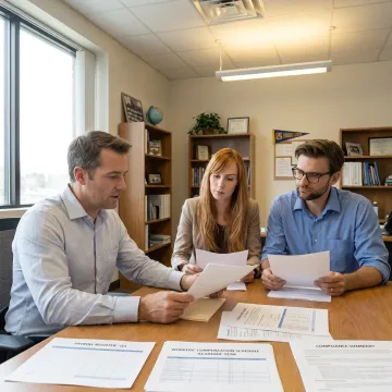 Advisor comparing HR and insurance options