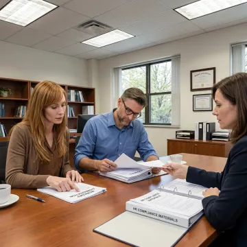 Private school administrators reviewing workers compensation options