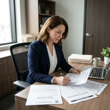 Advisor comparing workers compensation options for education employees