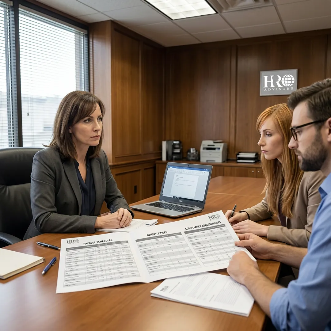Advisor comparing HR provider options