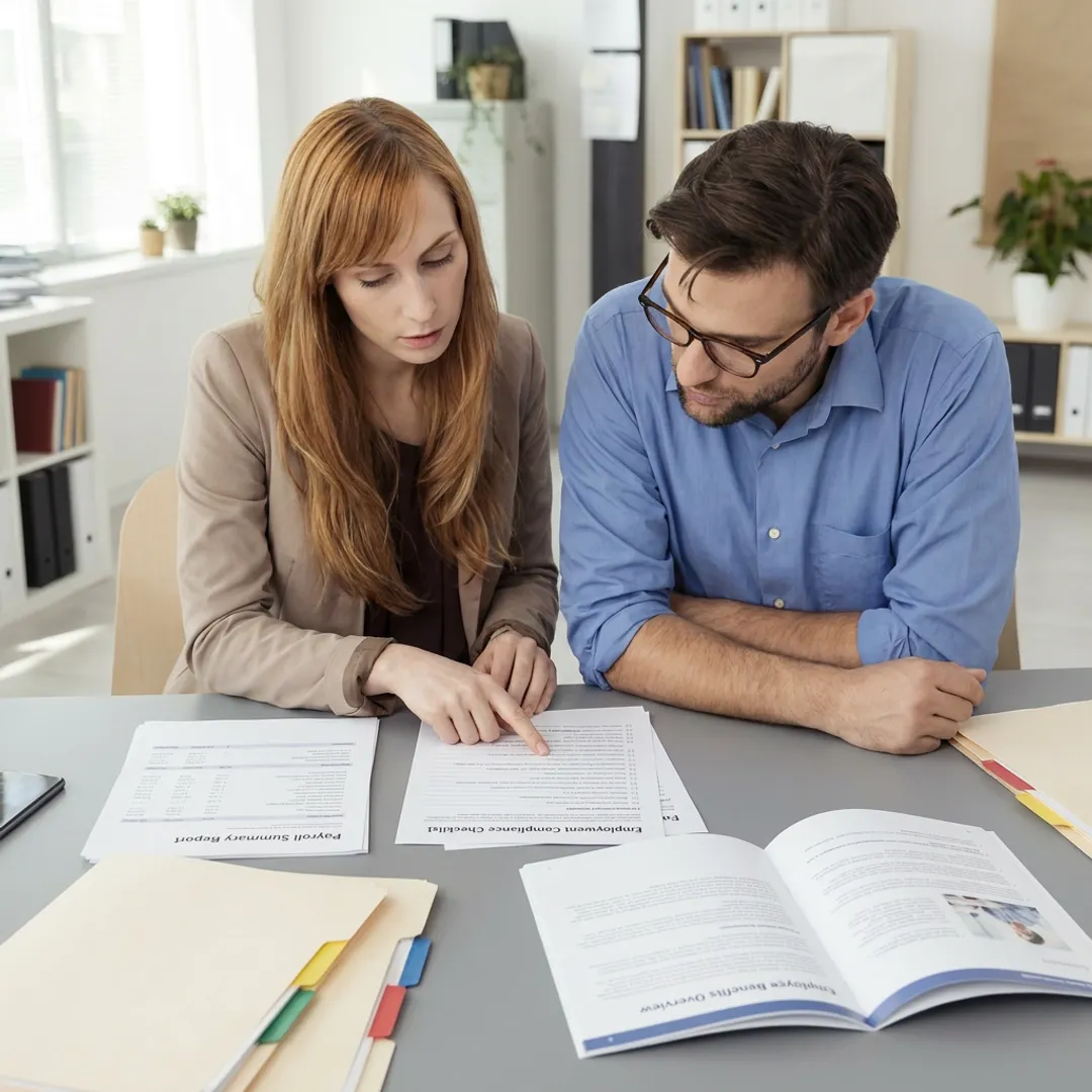 HR advisor reviewing compliance documents