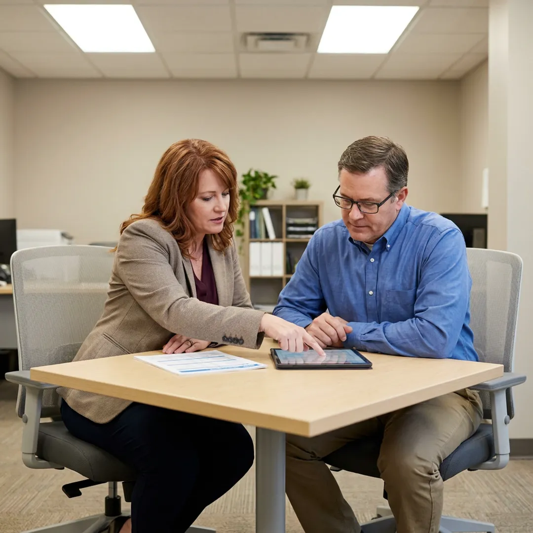 HR advisor comparing provider options with business owner