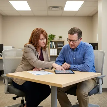 HR advisor comparing provider options with business owner