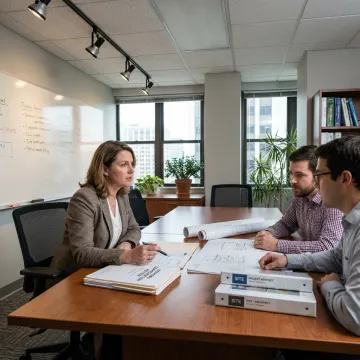Advisor reviewing workers compensation options