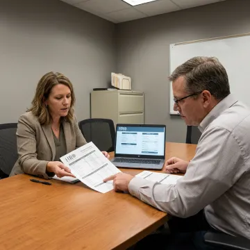 Advisor reviewing employee benefits options