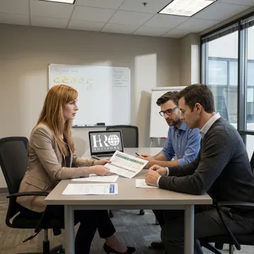 Advisor comparing employee benefits options
