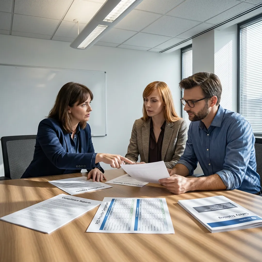 Advisor comparing PEO safety training options